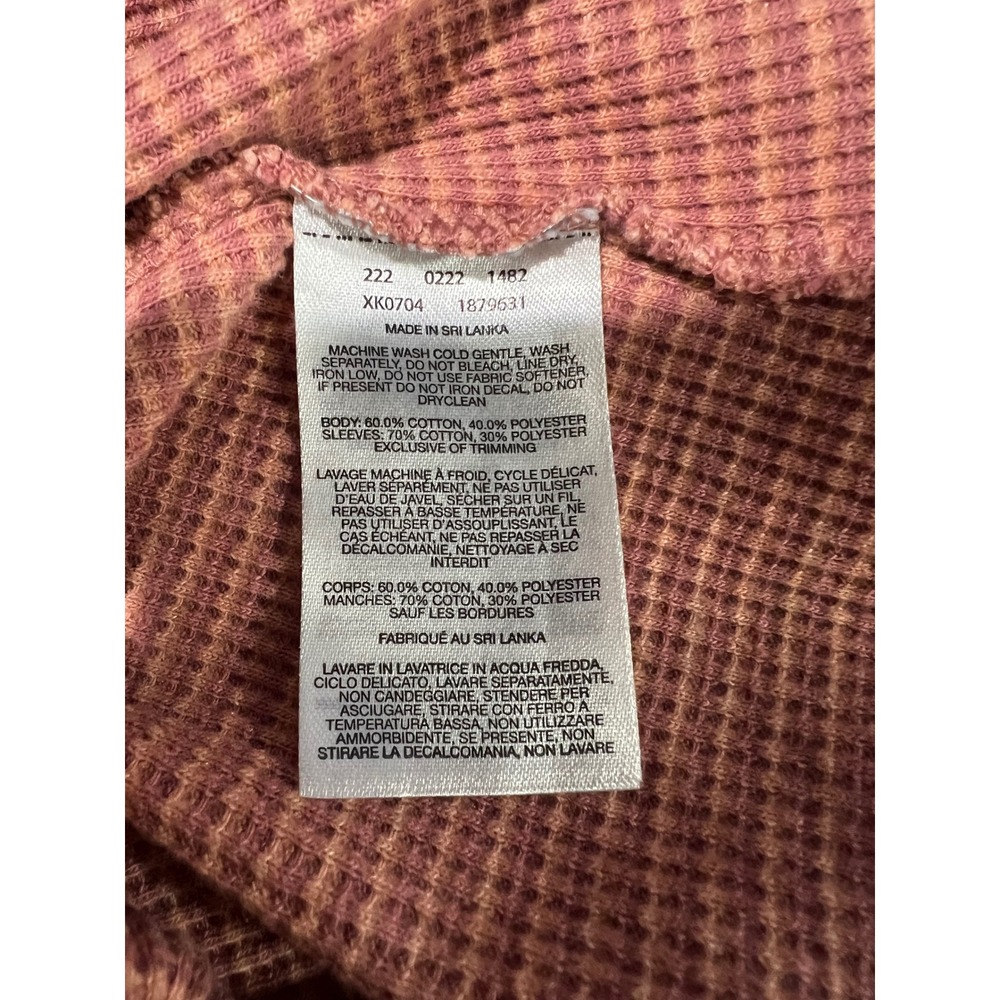 Columbia Womens Waffle Knit Hoodie Raglan Pullover Clay Red XK0704 Small - Picture 5 of 6